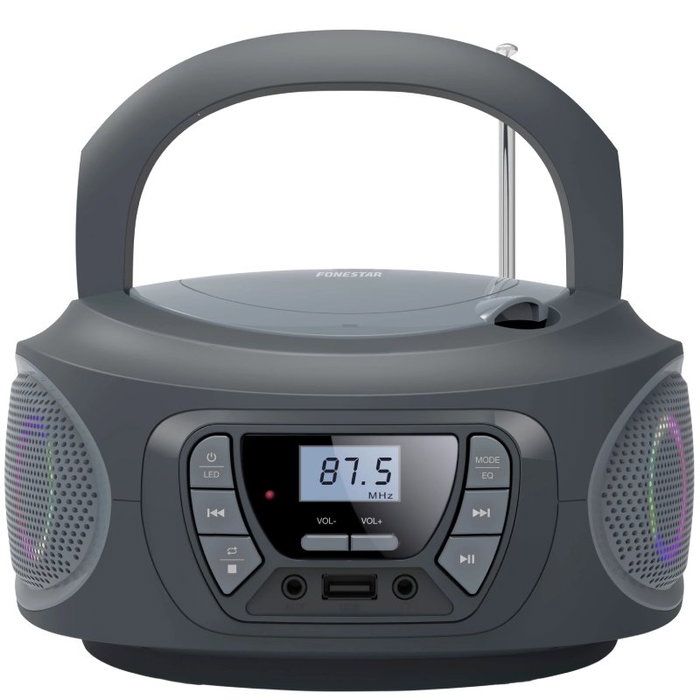 Fonestar BOOM-ONE-G Radio CD USB FM Portátil Gris Fonestar BOOM-ONE-G Radio CD USB FM Portátil Gris
